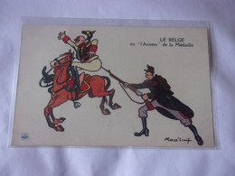 ️ ️ ILLUSTRATEUR MASS'BEUF CARICATURE WWI   LE BELGE OU L ANVERS DE LA MEDAILLE - Autres & Non Classés