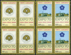 Türkiye 1970 Mi 2166-2167 MNH Expo '70 World's Fair, Osaka [Block Of 4] - 1970 – Osaka (Japon)