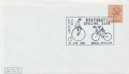 GB SOUTHGATE CYCLING CLUB CENTENARY YEAR 30 JAN 1982 ENFIELD, MIDDLESEX - Marcophilie