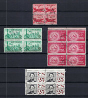 ETATS UNIS P.A. Ca.1951-70: Lot D' Obl. En Blocs De 4 - 2a. 1941-1960 Usados