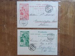 SVIZZERA - 2 Cartoline Postali Viaggiate Nell'anno 1900 + Spese Postali - Entiers Postaux