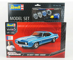 Revell - SET Fast & Furious 1969 CHEVROLET CAMARO Yenko + Peintures + Colle Maquette Kit Plastique Réf. 67694 Neuf 1/25 - Auto's