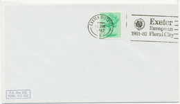 GB EXETER EUROPEAN FLORAL CITY 1981-1982 / EXETER DISTRICT / B / 10 JNE 1982 - Postmark Collection