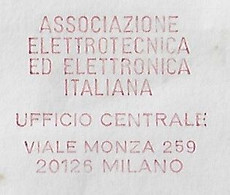 Italy 1989 Printed Matter Cover Meter Stamp Hasler Mailmaster Slogan Italian Electrotechnical And Electronic Association - 1981-90: Storia Postale