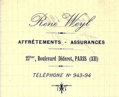 1906 René Weyl Paris TRANSPORTS AFFRETEMENTS Pour Vairet Baudot Cry Le Noble Saone Et Loire  Briqueterie Devenue Musée - 1900 – 1949