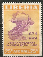 LIBERIA CORREO AEREO ANIVERSARIO DE LA UPU YVERT NUM. 62 SERIE COMPLETA NUEVA SIN GOMA - Liberia