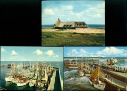 Germany, Nordseebad List Auf Sylt Hafen, Port, Boats, Lot Of 3 Postcards C27d - Pêche