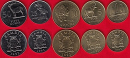 Zambia Set Of 5 Coins: 25 Ngwee - 10 Kwacha 1992 UNC - Sambia