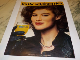 ANCIENNE  PUBLICITE UN RICARD SINON RIEN  1986 - Alcools