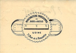 1905 SCIES ET OUTILS MANUFACTURE PARIS Pour Vairet Baudot Ciry Le Noble Saone Et Loire  Briqueterie Devenue Musée - 1900 – 1949