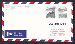 Canada: Field Post Cover, 1974, 2 Stamps, CFPO Cancel, Commander UNEF, UN Forces Israel-Egypt, Sinai (traces Of Use) - Storia Postale