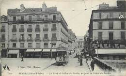 RENNES LE PONT ET LA RUE DE BERLIN PASSAGE DU TRAMWAY - Rennes