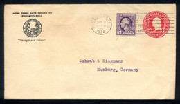 1924 Philadelphia, Michel-Nr. 164 O - Nach Hamburg, Germany - 1921-40