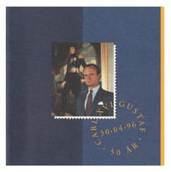 SWEDEN 1996 Carl XVI Gustaf 50 år: Souvenir Folder UM/MNH + CANCELLED - Covers & Documents