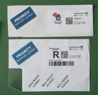 LOT  DE 2 VIGNETTES RECOMMANDES - R- & V- Labels