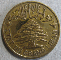 Etat Du Grand Liban 5 Piastres 1925 , En Bronze, KM# 5 – Lec# 26 - Liban