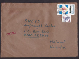 Poland: Cover To Netherlands, 1995, 2 Stamps, Value Overprint, Inflation, Airplane Air Force World War 2 (minor Creases) - Covers & Documents