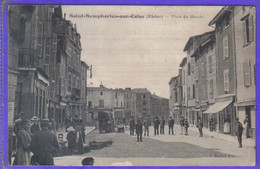 Carte Postale 69. Saint-Symphorien-sur-Coise  Place Du Marché  Très Beau Plan - Saint-Symphorien-sur-Coise