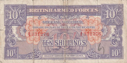 BILLET 10 SCHILLINGS BRITISH ARMED FORCES SPECIAL VOUCHER B/6  331276 - British Military Authority