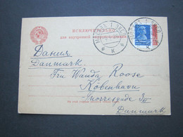 1926 , Ganzsache  Nach Dänemark - Briefe U. Dokumente