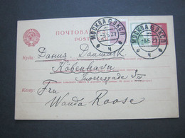 1927 , Ganzsache  Nach Dänemark - Storia Postale