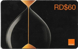 Dominican Rep. - Orange - Sandglass Black, Exp.31.12.2008, GSM Refill 60RD$, Used - Dominicaine