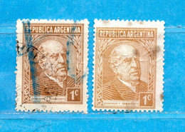 Delcampe - (Us.7) Argentina ° 1935-36 - Personnages Célèbres. ( Sarmiento ) Yv. 364. 2 Couleur. Oblitérer.  Come Scansione. - Gebruikt