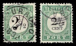 Curacao 1899 Porto 2 1/2☀ Used Lot Both Types - Curaçao, Nederlandse Antillen, Aruba