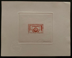 POLYNESIE FRANCAISE épreuve D'artiste N°25 Déclaration Universelle Des Droits De L'homme épreuve En Rouge Signée Decaris - Imperforates, Proofs & Errors