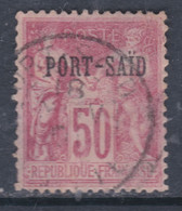 Port-Saïd N° 14 O  Partie De Série : 50 C. Rose, Type I, Oblitération Moyenne, 2 Dents Courtes Sinon TB - Usati