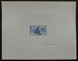 POLYNESIE FRANCAISE épreuve D'artiste En Bleu Du N°60 15 Fr 20ème Anniversaire De L'O.M.S Signée Decaris - Imperforates, Proofs & Errors