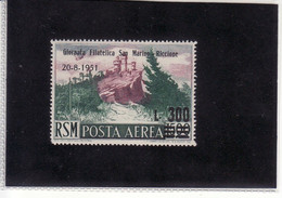 1951 - SAN MARINO - POSTA AEREA GIORNATA FILATELICA NUOIVO MNH** VEDI++++ - Luftpost