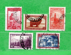 Delcampe - (Us.7) Argentina ° 1935 - Productions Yv. 376-377-378-379-381.  Oblitérer.  Come Scansione. - Gebruikt