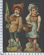 Ref B179- Authentique Decoupi Tres Bon Etat - Grand Decoupi  Couple D Enfants  - - Enfants