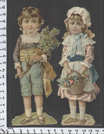 Ref B180- Authentique Decoupi Tres Bon Etat - Grand Decoupi  Couple D Enfants  - - Enfants