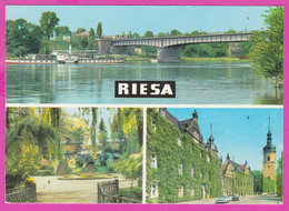 283417 / Germany - Riesa River Bridge Ship , Neue Elbbrucke Im Stadtpark Rathaus 1977 PC Deutschland Allemagne - Riesa