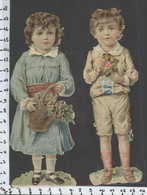 Ref B182- Authentique Decoupi Tres Bon Etat - Grand Decoupi  Couple D Enfants   - - Enfants