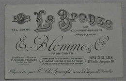 Carte De Visite - Le Bronze, E. Blomme, Bruxelles - Cartes De Visite