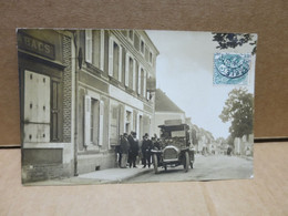 SCEAUX SUR HUISNE (72) Carte Photo Rue Hotel De La Cane Automobile Animation - Altri & Non Classificati