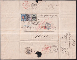 RUSSIE - 1869 - SUPERBE ET RARE LETTRE AFFR. TRICOLORE De TAGANROG => NICE - ENTREE PAR LA PRUSSE - Covers & Documents