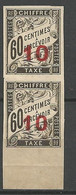 INDOCHINE TAXE N° 3a Chiffre Espacés Tenant à Normal NEUF(**) SANS CHARNIERE  / MNH / Signé CALVES - Timbres-taxe
