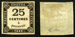 N° TAXE 5 25c Noir Neuf N* B Aspect TB Cote 250€ Signé Calves - 1859-1959 Mint/hinged