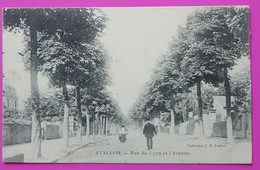 Cpa Avallon Rue De Lyon Et Avenue Carte Postale 89 Yonne - Avallon