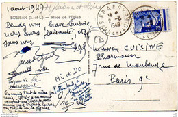 France 1949 - Cachet Postal " Frangy - Saone Et Loire " Sur Timbre Marianne ( Bout De Feuillet )  CP BOSJEAN - 1921-1960: Modern Tijdperk