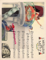 ILLUSTRATEUR JACQUES TOUCHET-L' ARTILLEUR DE METZ -57- CARTON LABORATOIRES LE BRUN -PENICILLINE- 5 RUE LUBECK-PARIS - Advertising