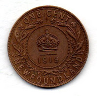 CANADA - NEW FOUNDLAND, 1 Cent, Bronze, Year 1919, KM # 16 - Canada