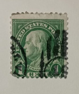 United States Postages 1923 Benjamin Franklin 1 Cent Vert, Bon état - Gebraucht