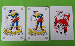 Lot 3 Cartes à Jouer - JOKER - Dos Bleu Et Rouge - 2 Made In Turnhout , Belgique - Vers 1990 / 2000 - 32 Cartas