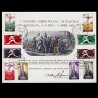 1960.Hoja 1º Día Emisión.Cong. Inter.Filatelia Barcelona.Edifil 1280-1289 - Feuillets Souvenir