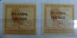 RUANDA - URUNDI:  1924  - N° 50 + 50 -v   *   Surcharge Déplacée  R AU DESSUS DE U   C=26€ - Ungebraucht